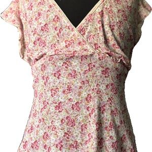 Floral V-Neck Women's Top